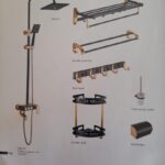 SHOWER SET 7PCS BLACK GOLD SW-001